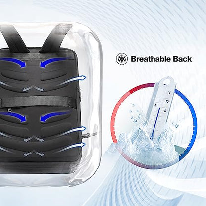 BOPai Hard Shell Tsa Laptop Backpack for Men Gaming Backpack for 17.3 inch Anti Theft Expansion Backpack Light Slim Black Usb Waterproof 15.6 Rucksack
