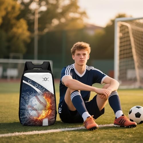 Boxing Dart Lightning Karate Baseball Sport Backpack Shoe Compartment Equipment Bags Gym Teenager Inner Pocket School Ball (Baseball Design) - color: Baseball Design