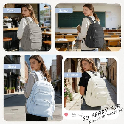 College Backpack For Women Men,Lightweight High School Bag,School Backpack With Lots Of Pockets,Cute Bookbag For Teens Boys Girls,Casual Daypack Backpack For School(Blue) - color: A4-blue