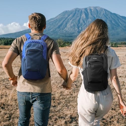 G4Free 18L Hiking Backpack Small Lightweight Foldable Packable Travel Daypack with Thickened Back Panel for Men Women (Blue) - color: Blue