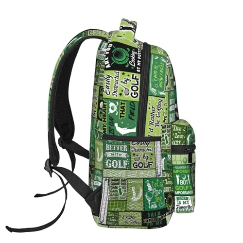 Golf Backpack School Backpacks Golf Theme Bookbag Casual Sport Daypack Travel Bag for Kids Girls Boys Men Gifts 16 Inch