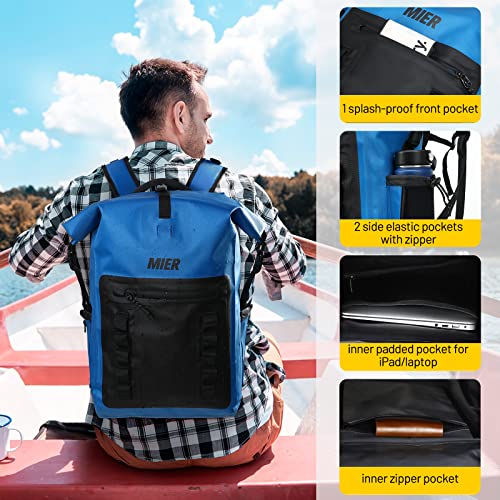 MIER Dry Bag Waterproof Backpack 30L Dry Sack Heavy Duty Roll-Top Closure for Kayaking, Beach, Boating, Swimming, Surfing - color: Blue