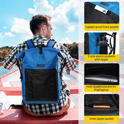 MIER Dry Bag Waterproof Backpack 30L Dry Sack Heavy Duty Roll-Top Closure for Kayaking, Beach, Boating, Swimming, Surfing - color: Blue