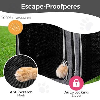 BAGLHER Pet Travel Carrier, Cat Carriers Dog Carrier for Small Medium Cats Dogs Puppies, Airline Approved Small Dog Carrier Soft Sided, Collapsible Puppy Carrier. Grey - color: Grey, size: 17.0"L x 11.0"W x 12.0"H