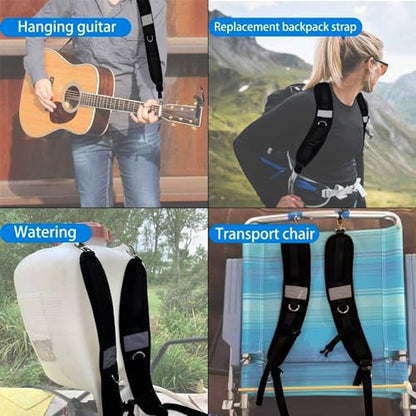 Adjustable Backpack Straps, Backpack Replacement Shoulder Padded Strap with Plastic Clips for Backpack Dry Bag Camping Sprayer Multi-Purpose Use