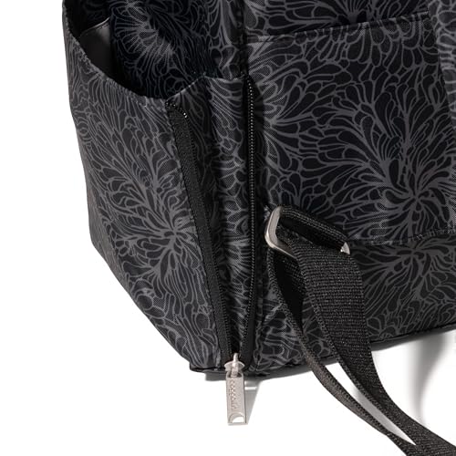 Baggallini Securtex Anti-Theft Windsor Backpack for Travel, Work & College, RFID & Locking Zipper, Up to 16" Laptop - color: Midnight Blossom Print