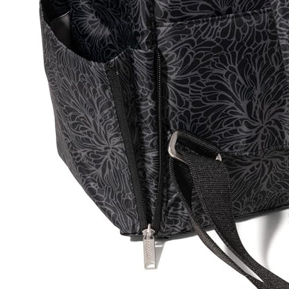 Baggallini Securtex Anti-Theft Windsor Backpack for Travel, Work & College, RFID & Locking Zipper, Up to 16" Laptop - color: Midnight Blossom Print