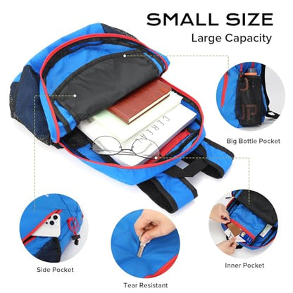 VPBAGE 15L Water-resistant Hiking Daypack, Small Backpack Travel Outdoor, Lightweight Day Pack with Tool Loops - color: Sky Blue