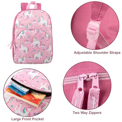 Trail maker Wholesale Kids Backpacks for Boys, Girls Bulk Backpacks 24 Pack with Fun Patterns, Adjustable Padded Straps - color: Female Fantastic Creature Prints