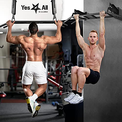 Yes4All Heavy Duty Wall Mounted Pull Up Bar – Multi-Grip Pull Up Bar Ceiling Mount / Ceiling Mount Pullup bar / Chin Up Bar for Home Gym Workout