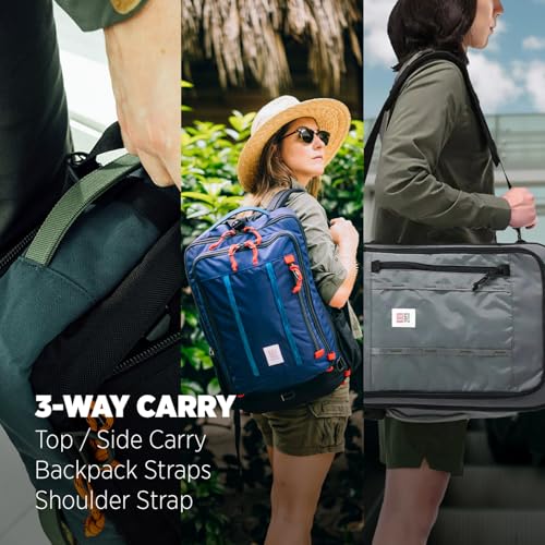 Topo Designs Global Travel Bag – 30L or 40L - Carry-On Compliant Most Airlines, Durable Travel Duffel Bag, Clam Shell Main Pocket, Laptop Sleeve, Backpack, Luggage (30L / Sea Pine) - color: Sea Pine, size: 30L