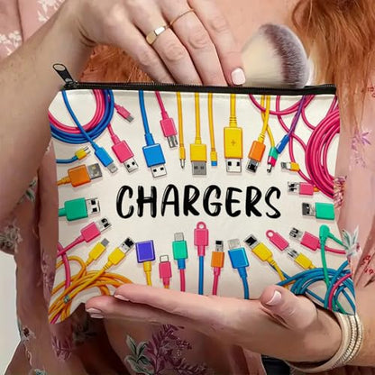 Vibrant Makeup Bag - Double-Sided Print Travel Organizer, Soft Cosmetic Pouch for Women, Ideal Gift for Birthday Graduation Christmas (White, Style D) - style: Style D