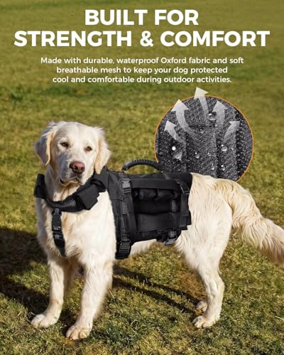 Dog Weight Vest for Exercise, Adjustable Dog Training Vest with Pocketed Design, No Weights Included, Reflective Walking and Conditioning Vest for Medium and Large Dogs, M - size: M