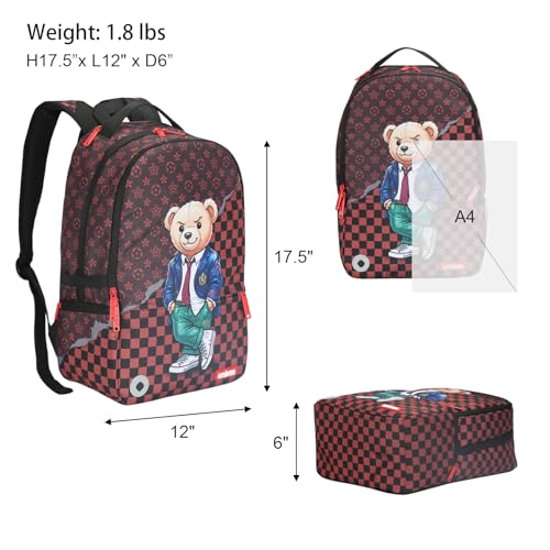 Graffiti Backpack, Designer Laptop Backpack for 15.6 Inch Work,Water Resistant Backpack Computer Bag, PrepBear - color: Prepbear
