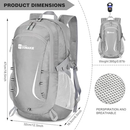 ZOMAKE Lightweight Packable Backpack 35L, Foldable Backpacks Water Resistant Collapsible Light Daypack for Hiking(Silver Grey) - color: Silver Grey B