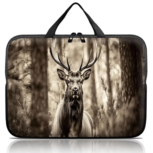 14 15 15.4 15.6 inch Laptop Handle Bag Computer Bag, Pouch Holder Notebook Sleeve Cover Soft Case Compatible for Dell,Lenovo,Toshiba HP, Asus Notebook-Bull Elk - color: Bull Elk