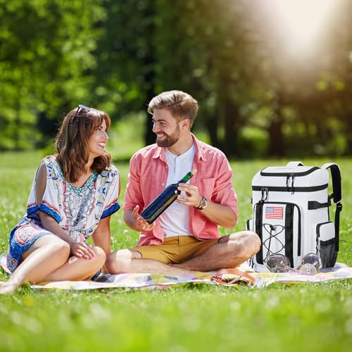 Maelstrom 35/50 Can Insulated Backpack Cooler, Leakproof Soft Lunch Ice Bag - color: White, size: 35 Can
