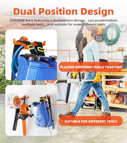 Backpack Leaf Blower Hanger with Tube Hook, 1 Pack Backpack Sprayer Wall Mount, Heavy Duty Chainsaw Wall Mount Stand Accessories Garage Organization Storage - size: 1 Pack
