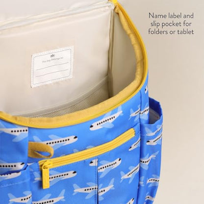 Itzy Ritzy Toddler & Kids Backpack - Lightweight Preschool & Elementary School Bag with Padded Straps, Trolley Sleeve, 2 Side Pockets, Tablet Sleeve & Name Label (Airplanes) - color: Airplanes