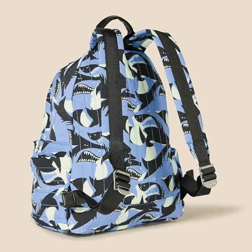 Amazon Essentials Unisex Kids' Backpack for Boys and Girls, Light Blue Shark Waves, One Size - color: Light Blue Shark Waves