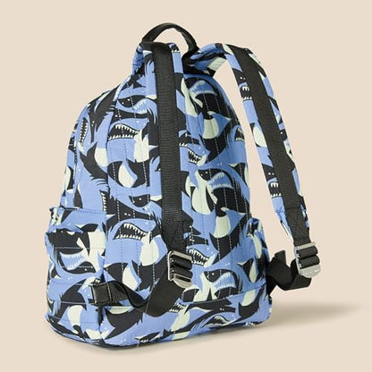 Amazon Essentials Unisex Kids' Backpack for Boys and Girls, Light Blue Shark Waves, One Size - color: Light Blue Shark Waves