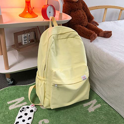 Eagerrich Aesthetic Cute School Backpack for Teens Girls Laptop Bag - color: Yellow