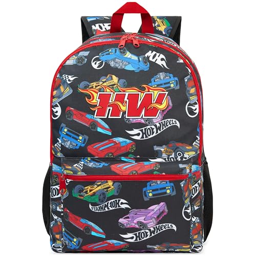 Get Trend Hot Wheels | Disney Toy Story | Cars Kids Backpack, Boys Lightweight 18in Book Bag, Padded Straps Travel School Bag - color: Multi Wheels