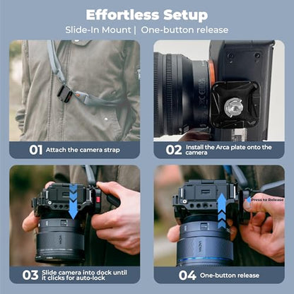 FREEWELL Camera Strap Quick Release Clamp, Compatible with DSLR, Mirrorless, and Digital Cameras, Supports Up to 10KG - style: Camera Strap Quick Release Clamp