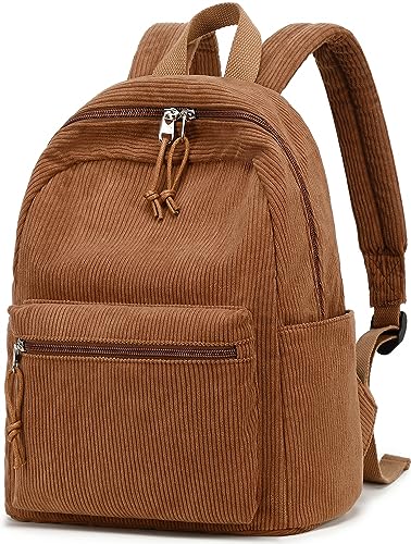 BTOOP Mini Backpack Women Girls Water-resistant Small Backpack Purse Shoulder Bag for Womens Adult Kids School Travel - color: Corduroy-brown, size: Mini