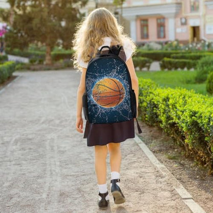 Black Basketball Backpack, Durable Polyester Daypack with Laptop Compartment, Reinforced Bottom, Adjustable Shoulder Straps And Multi Pockets for Travel And Daily Use - color: Black Basketball