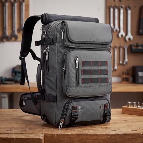 Travel Backpack with Shoe Compartment, Large Carry On Laptop Backpack, Water Resistant Weekender Bag for Men Women (Grey, Grey) - color: Grey