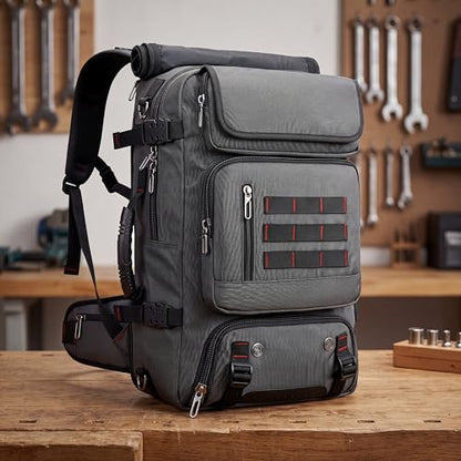 Travel Backpack with Shoe Compartment, Large Carry On Laptop Backpack, Water Resistant Weekender Bag for Men Women (Grey, Grey) - color: Grey