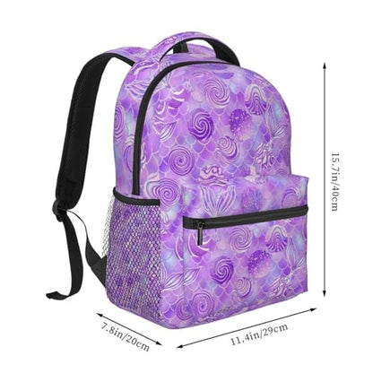 Commuter Laptop Backpack Purple Mermaid Scales, Lightweight Water Resistant Daypack with Inner Pocket for Work, Office - color: Pattern (267)