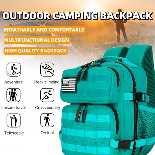 9L Mini Tactical Backpack for Men and Women Tactical Backpack Small for Hiking Small Tactical Bag Fitness Pack - color: Blackish Green