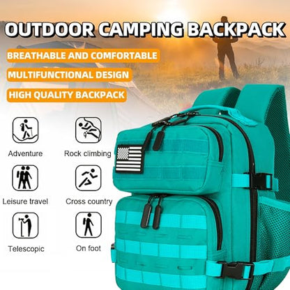 9L Mini Tactical Backpack for Men and Women Tactical Backpack Small for Hiking Small Tactical Bag Fitness Pack - color: Blackish Green