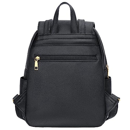 KKXIU Trendy Leather Backpack Purse for Women and Ladies Shoulder Travel Daypacks Bags (A-Black) - color: A-black, style: Backpack