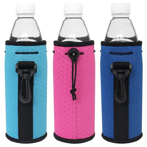 Water Bottle Sleeves, 3 Pcs Neoprene Insulators Bottle Carrier Holder with Buckles, fits 16-18oz (Colorful2) - color: Colorful2
