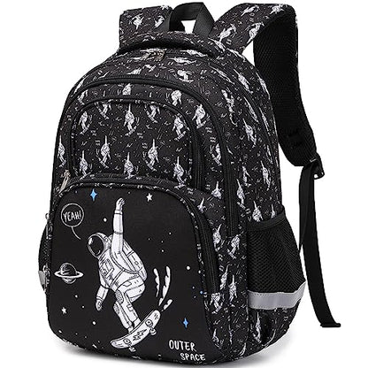 abshoo Cute Astronaut Kids School Backpack For Boys Elementary Kindergarten School Bag (Astronaut Black) - color: Astronaut Black