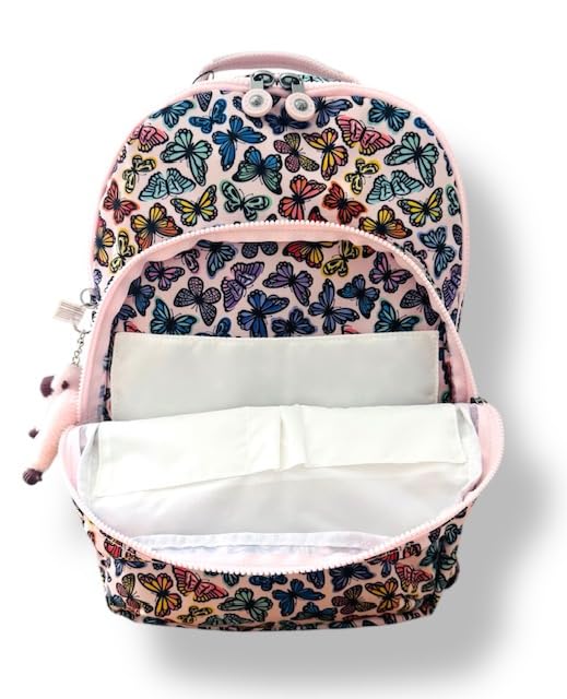 Kipling Women's Seoul Extra Large 17" Laptop Backpack, Durable, Roomy with Padded Shoulder Straps, Built-In Protective Sleeve - color: Butterfly Day, size: 13.5''L x 17.75''H x 9''D