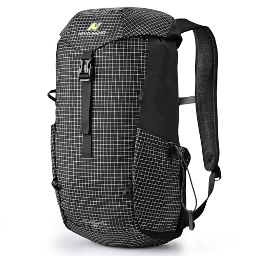 N NEVO RHINO 16L Hiking & Commuter Backpack, Lightweight Daypack for Men Women, Breathable Backpanel, Hydration Port, Outdoor Backpack for Camping Travel - color: Black
