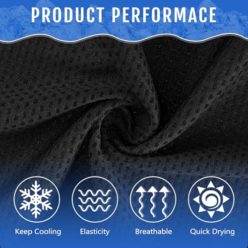 Hosuly 300 Pack Cooling Towels Bulk 40 x 12 Inch Large Chilly Breathable Sweat Sports Cold Towels Sublimation Microfiber Ice Neck Rag for Hot Weather Workout Gym Team Gift (Black) - color: Black