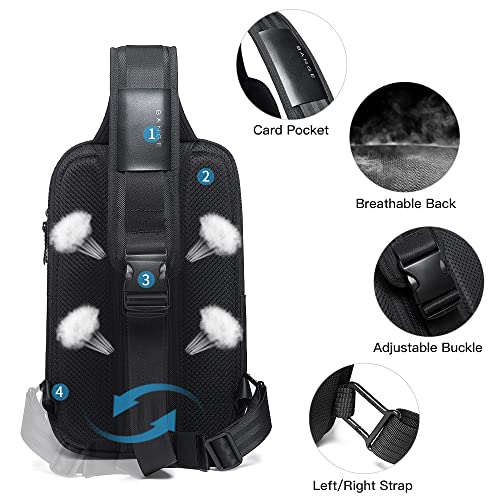 BANGE Sling Bag, Waterproof Crossbody Backpack, Shoulder Bag for Men - color: Black, size: Without Lock