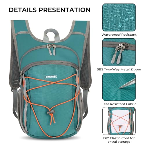 13L Small Hiking Backpack for Women Men, Lightweight Foldable Day pack, Packable Daypack for Travel, Camping (Teal) - color: Teal Blue