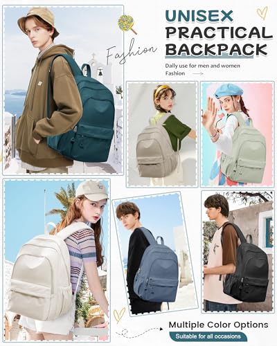 BJLFS Blue Backpack for School Women Girls, Waterproof Bookbag Cute High School Backpack for Men Teen Boys, Lightweight Travel College Backpacks Mochilas Escolares para Casual Daypack Rucksack - color: A0-peacock Blue