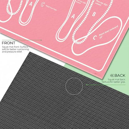 Squat Mat with Foot Position,Non-Slip Workout Mat for Squats & Leg Exercises, Improves Muscle Activation & Knee Support, Home Gym Fitness Mat,30 * 13.8"inch Squat Pad - color: Pink