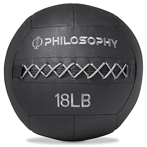 Philosophy Gym Wall Ball - Soft Shell Weighted Medicine Ball with Non-Slip Grip - style: 18 LB