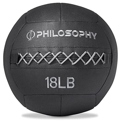 Philosophy Gym Wall Ball - Soft Shell Weighted Medicine Ball with Non-Slip Grip - style: 18 LB