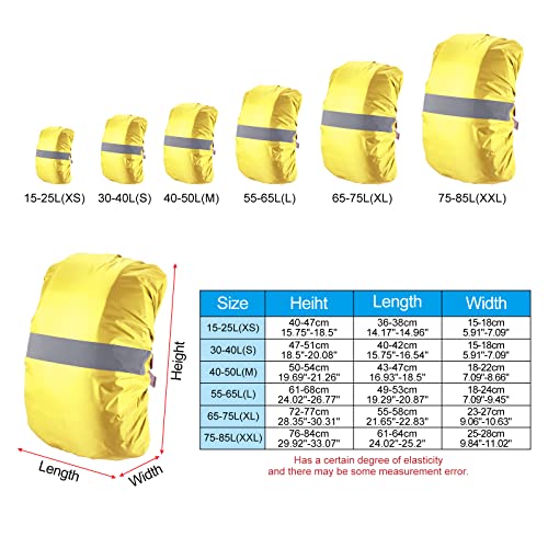 PATIKIL Waterproof Backpack Rain Cover, Non-Slip Backpack Cover with Reflective Strap Stay Dry for Hiking, Camping, Hunting - color: Yellow, size: Small