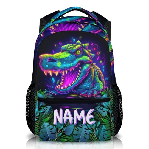 Kids Backpacks for Boys 5-8, Custom Crocodile Backpack, Cool Boys Gift, Schoolbag, 17 Inch Colorful Student Bookbag for Outdoor Hiking Picnic School - color: Color-1