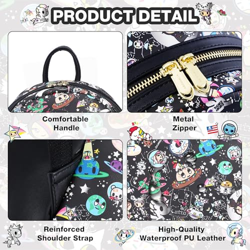 tokidoki Backpack for Women (Colorful Black) - color: Colorful Black